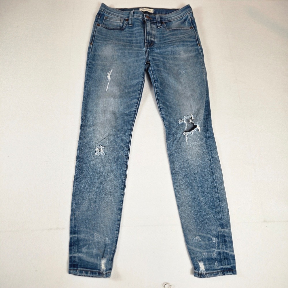 Madewell 9" High-Rise Skinny Jeans Womens 28 Blue Distressed Ripped